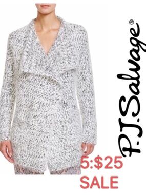 PJ Salvage Fuzzy Cardigan Cream White Size Large Teddy Coat Cardigan 5/$25